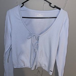 long sleeve tied in the front shirt for underneath tank top
